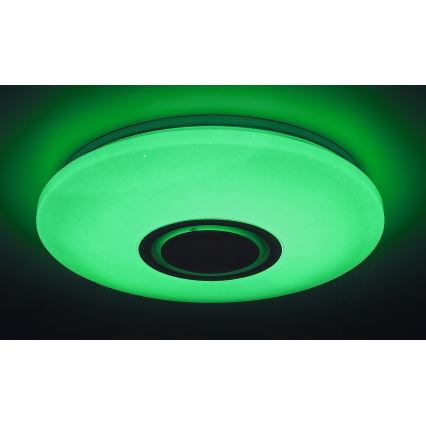 Rabalux - LED RGB Dimmable Ceiling Light with Speaker, 24W LED / 230V, Tuya Wi-Fi Compatible + Remote Control, Ø 40 cm
