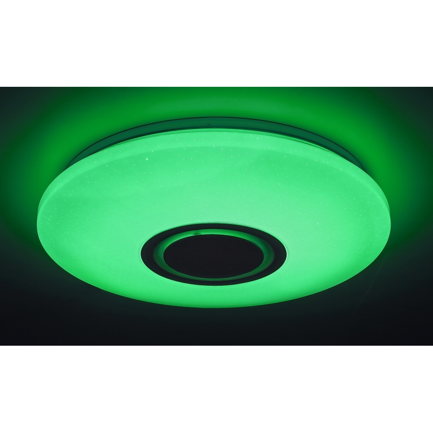 Rabalux - LED RGB Dimmable Ceiling Light with Speaker, 24W LED / 230V, Tuya Wi-Fi Compatible + Remote Control, Ø 40 cm