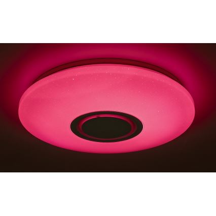 Rabalux - LED RGB Dimmable Ceiling Light with Speaker, 24W LED / 230V, Tuya Wi-Fi Compatible + Remote Control, Ø 40 cm