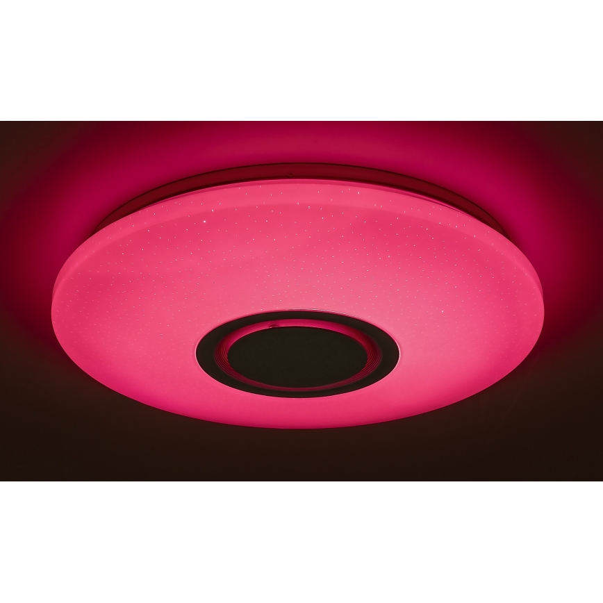 Rabalux - LED RGB Dimmable Ceiling Light with Speaker, 24W LED / 230V, Tuya Wi-Fi Compatible + Remote Control, Ø 40 cm