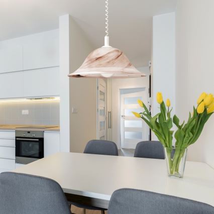 Rabalux - Chandelier 1x E27/60W/230V with alabaster glass