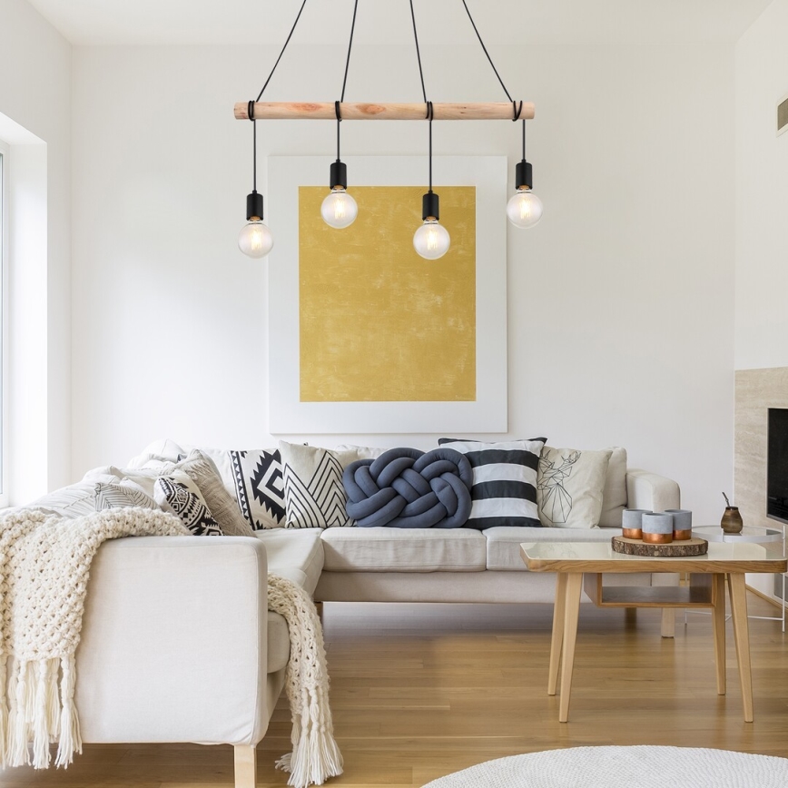 Rabalux - Chandelier on a string 4xE27/40W/230V eucalyptus