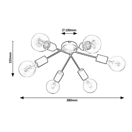 Rabalux - Recessed chandelier 6xE27/40W/230V