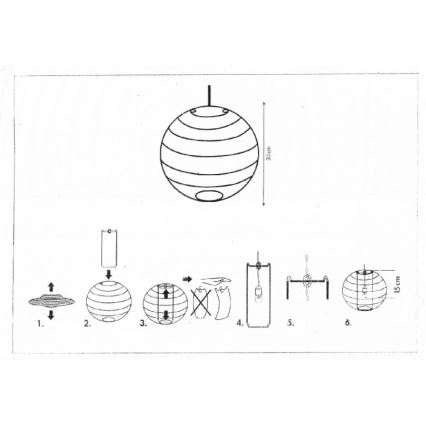 Rabalux 4894 - Lampshade for chandelier RICE white E27 d. 30 cm