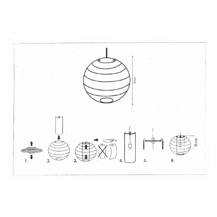 Rabalux 4894 - Lampshade for chandelier RICE white E27 d. 30 cm