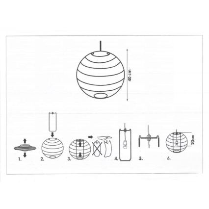 Rabalux 4898 - Lampshade for chandelier RICE white E27 d. 40 cm