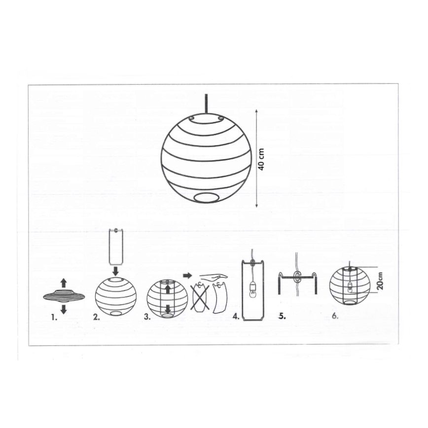 Rabalux 4898 - Lampshade for chandelier RICE white E27 d. 40 cm