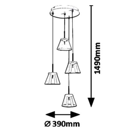 Rabalux - LED Chandelier on a string AVIANA 4xLED/6W/230V