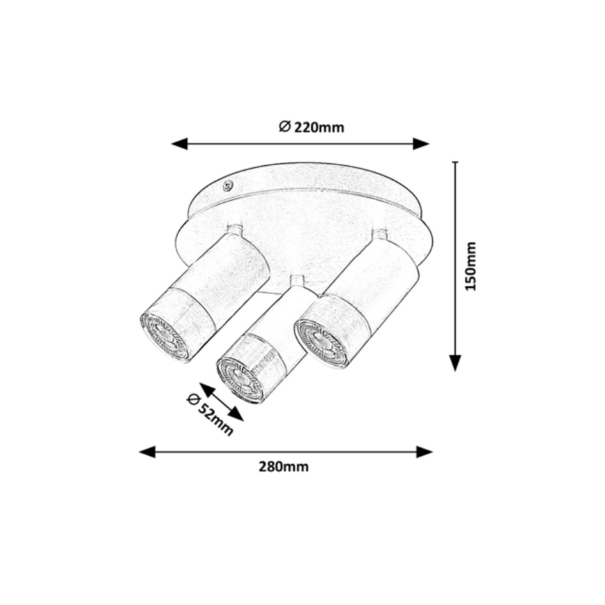Rabalux - Spotlight 3xGU10/5W/230V