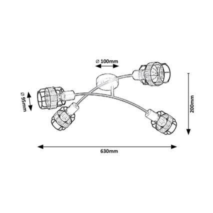 Rabalux - Recessed chandelier 4xE14/25W/230V