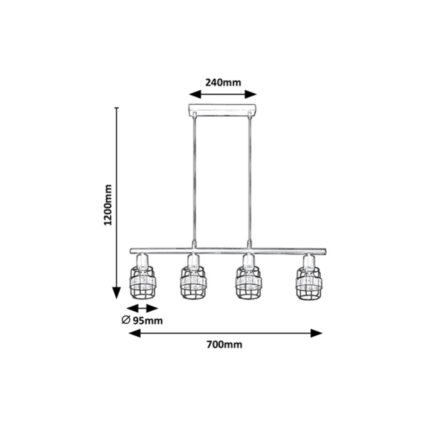 Rabalux - Chandelier on a string 4xE14/25W/230V