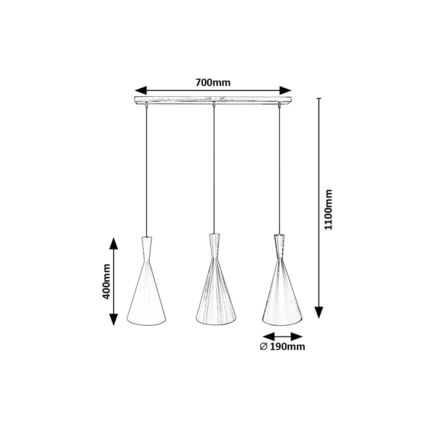 Rabalux - Chandelier on a string 3xE27/40W/230V