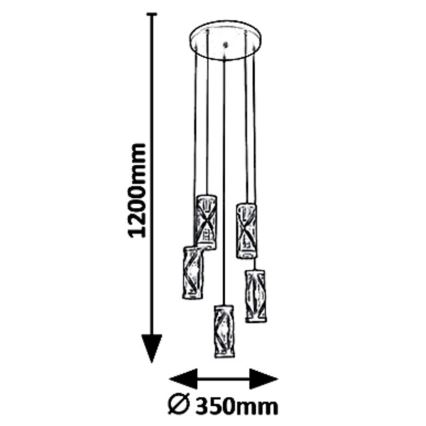Rabalux - Chandelier on a string OBERON 5xE14/40W/230V