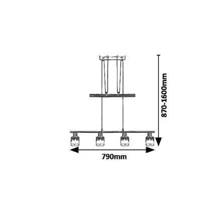 Rabalux - Chandelier on a string LACEY 4xE14/40W/230V