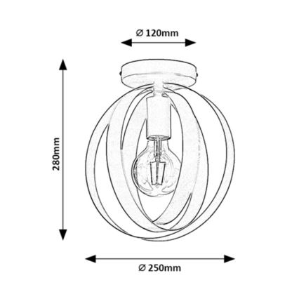 Rabalux - Ceiling light 1x E27/40W/230V, Ø 25 cm