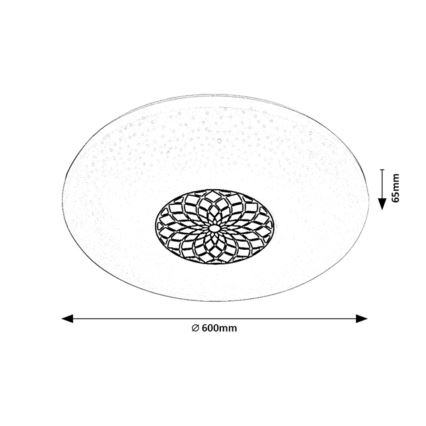 Rabalux - LED RGB Dimmable ceiling light LED/40W/230V 3000-6500K Wi-Fi Tuya d. 60 cm + remote control
