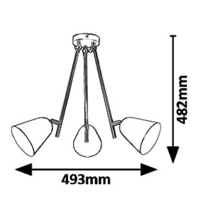 Rabalux - Chandelier on a pole ALDER 3xE14/40W/230V