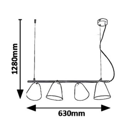 Rabalux - Chandelier on a string ALTDER 4xE14/40W/230V