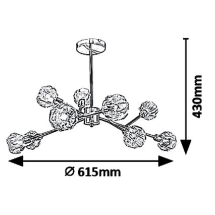 Rabalux - Chandelier on a pole 9xG9/5W/230V