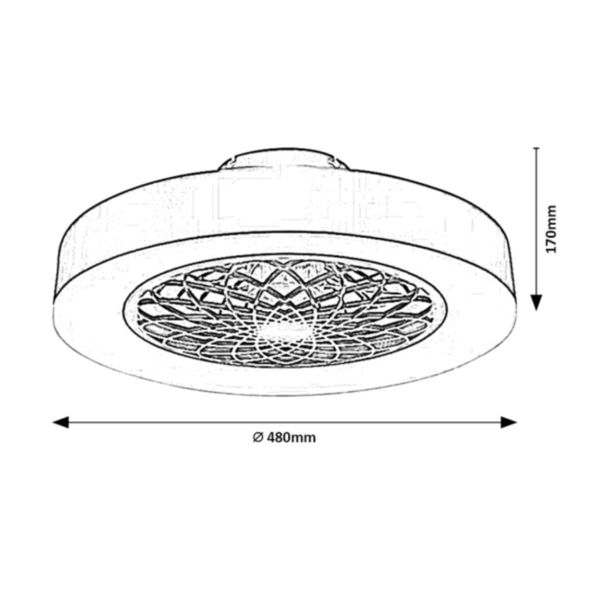 Rabalux - LED Dimmable ceiling light with a fan LED/35W/230V 3000-6000K + remote control