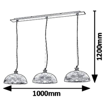 Rabalux - Chandelier on a string PETRINA 3xE27/40W/230V
