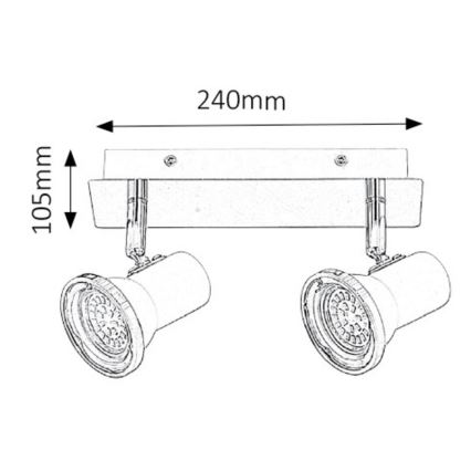 Rabalux - LED bathroom spotlight 2xGU10/4,5W/230V