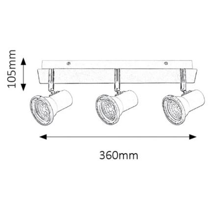 Rabalux - LED bathroom spotlight 3xGU10/4,5W/230V