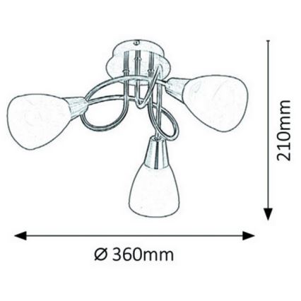 Rabalux - Surface-mounted chandelier 3xE14/40W/230V matte chrome