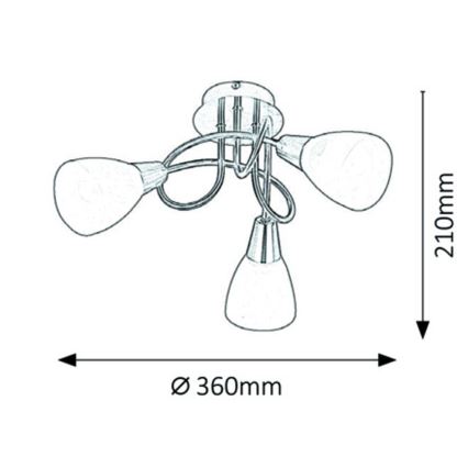 Rabalux - Surface-mounted chandelier 3xE14/40W/230V brass