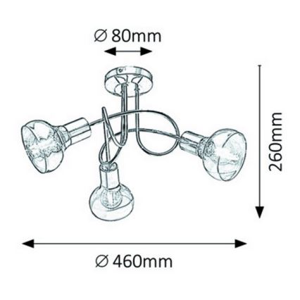 Rabalux - Surface-mounted chandelier 3xE14/40W/230V golden