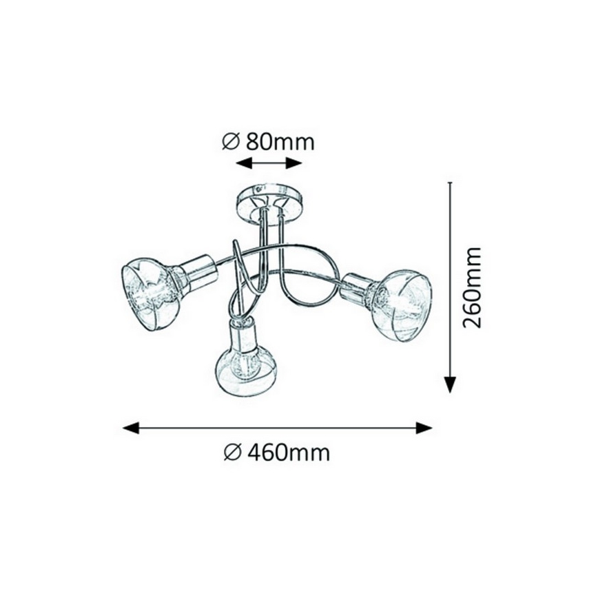 Rabalux - Surface-mounted chandelier 3xE14/40W/230V golden