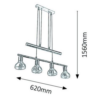 Rabalux 5551 - Chandelier on a string HOLLY 4xE14/40W/230V golden