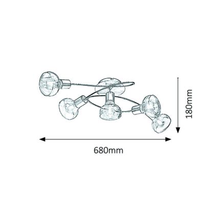 Rabalux - Surface-mounted chandelier 5xE14/40W/230V golden