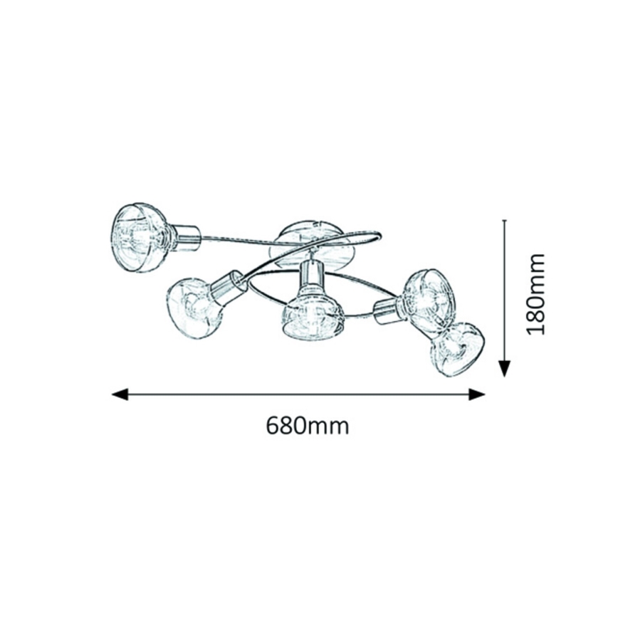 Rabalux - Surface-mounted chandelier 5xE14/40W/230V golden