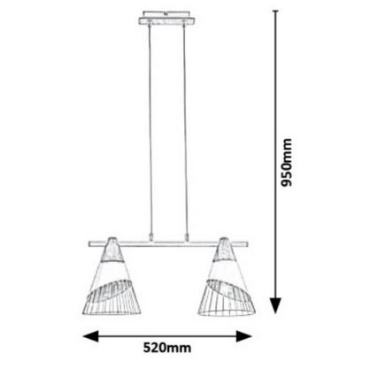 Rabalux - Chandelier on a string 2xE27/60W/230V