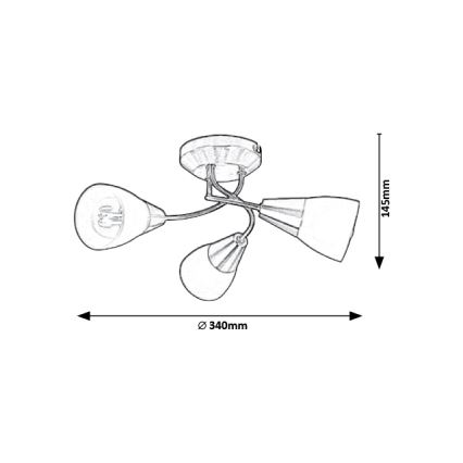 Rabalux - Ceiling light 3xE14/40W/230V d. 34 cm