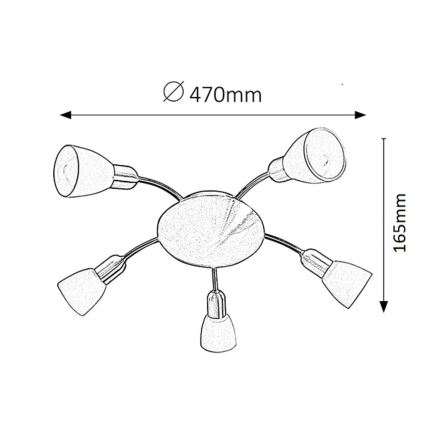 Rabalux - Ceiling light 5xE14/40W/230V