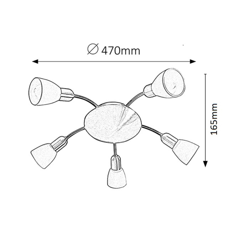 Rabalux - Ceiling light 5xE14/40W/230V