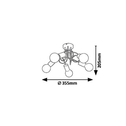 Rabalux - Surface-mounted chandelier 5xE27/40W/230V