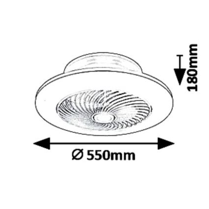 Rabalux - LED Dimmable ceiling light with fan DALFON LED/36W/230V 3000-6000K + remote control