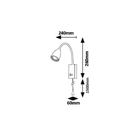 Rabalux 6720 - Wall spotlight MIKA 1xGU10/25W/230V