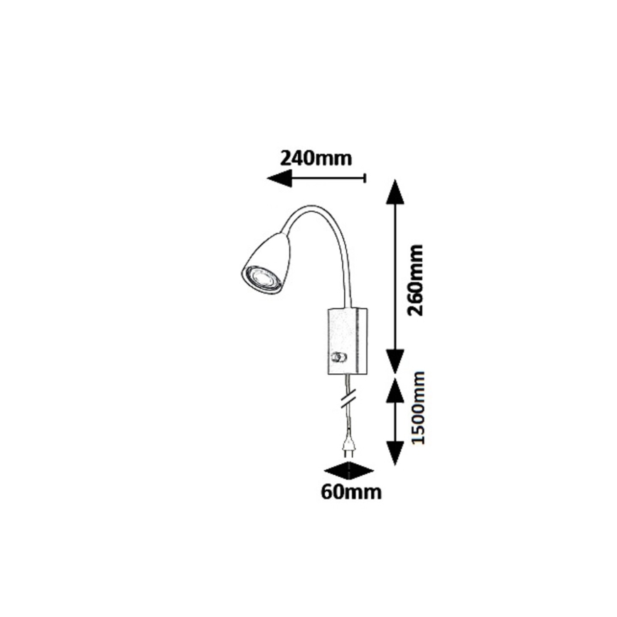 Rabalux 6720 - Wall spotlight MIKA 1xGU10/25W/230V