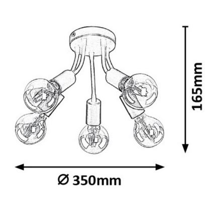 Rabalux - Surface-mounted chandelier 5xE27/60W/230V