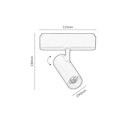 Rabalux - LED Spotlight for 1-phase rail system LED/10W/230V 4000K black