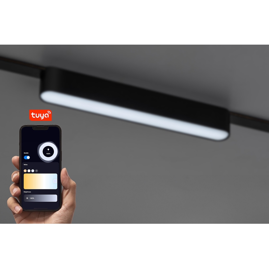 Rabalux - LED Dimmable ceiling light for 1-phase rail system LED/12W/24V 2700-5500K Wi-Fi Tuya 22 cm black