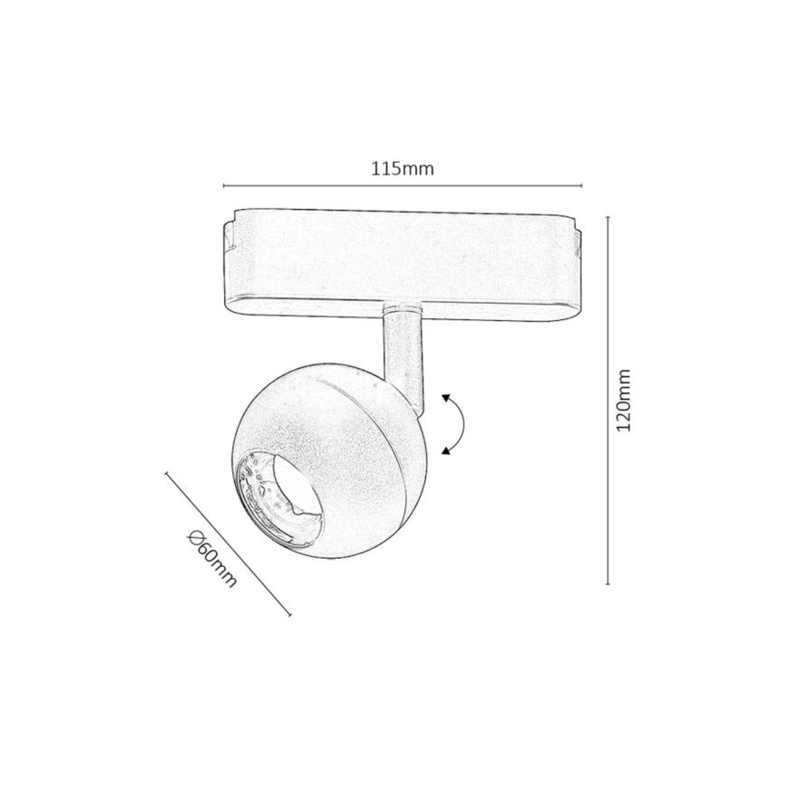 Rabalux - LED Dimmable spotlight for 1-phase rail system LED/5W/24V 2700-5500K Wi-Fi Tuya black