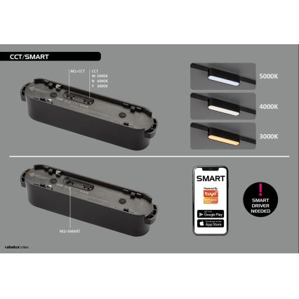 Rabalux - LED Dimmable chandelier on a string for 1-phase rail system LED/5W/24V 2700-5500K Wi-Fi Tuya black