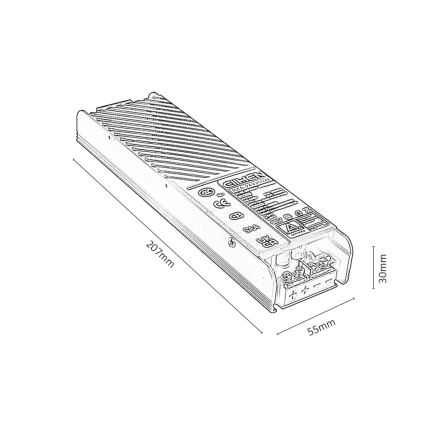 Rabalux - Recessed power supply for lights in rail system 200W/230V