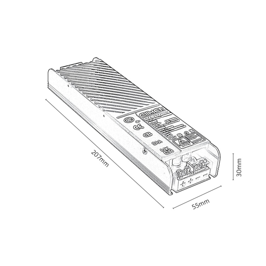 Rabalux - Recessed power supply for lights in rail system 200W/230V