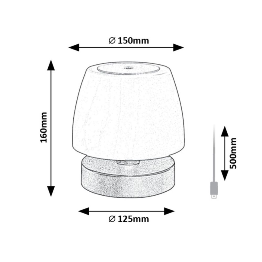 Rabalux - LED Dimmable table lamp LED/3W/5V 2000 mAh IP44